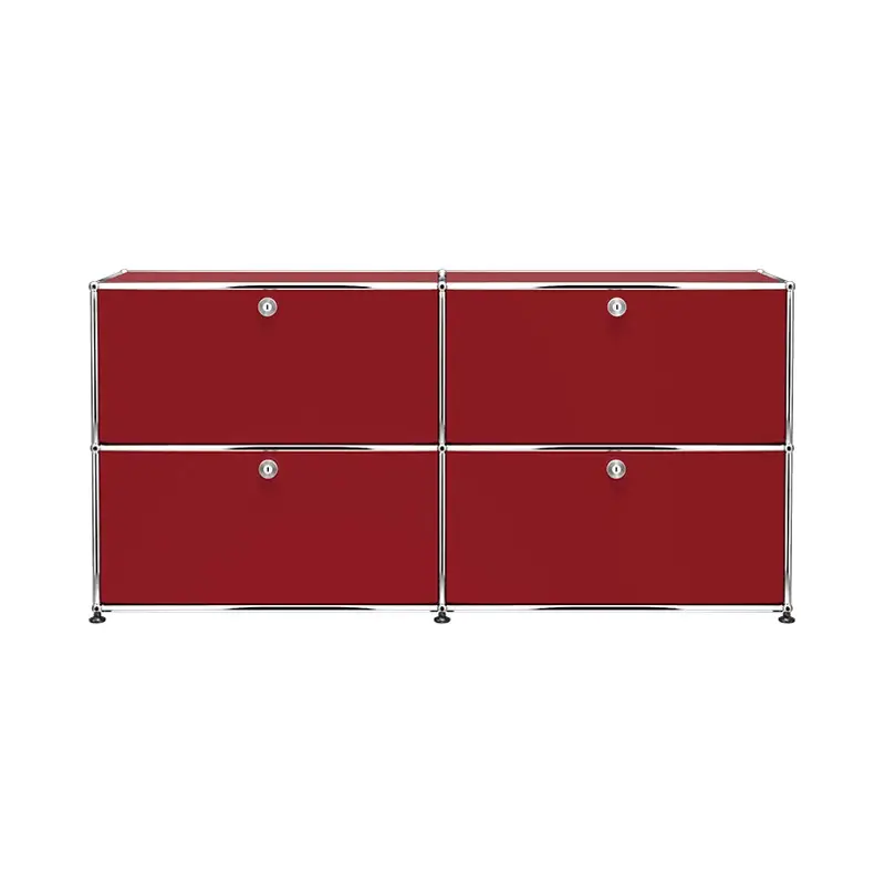 Top Vente Meuble de rangement USM HALLER E2 Rouge rubis USMUSM HALLER