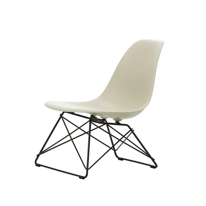 Fauteuil EAMES PLASTIC CHAIR LSR Gris galet RE/ noir finition époxyVITRA Solde