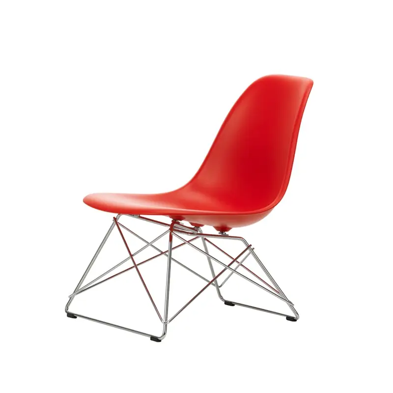 Usine Directe Fauteuil EAMES PLASTIC CHAIR LSR Rouge coquelicot RE/ chromé brillantVITRA