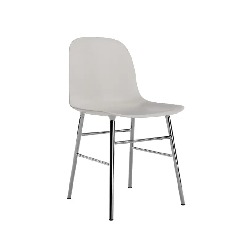 Chaise FORM CHAIR piètement chrome Gris chaudNORMANN COPENHAGEN Prix Réduit