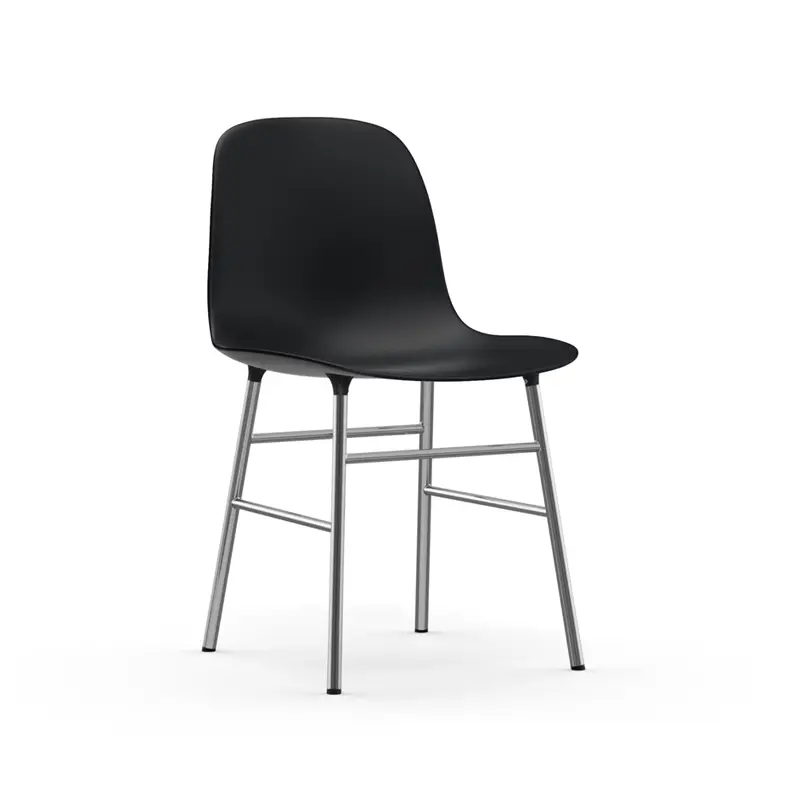 Quantité Limitée Chaise FORM CHAIR piètement chrome NoirNORMANN COPENHAGEN