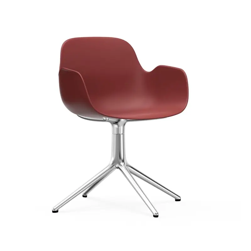 Dernier Modèle Chaise FORM ARMCHAIR piètement central RougeNORMANN COPENHAGEN
