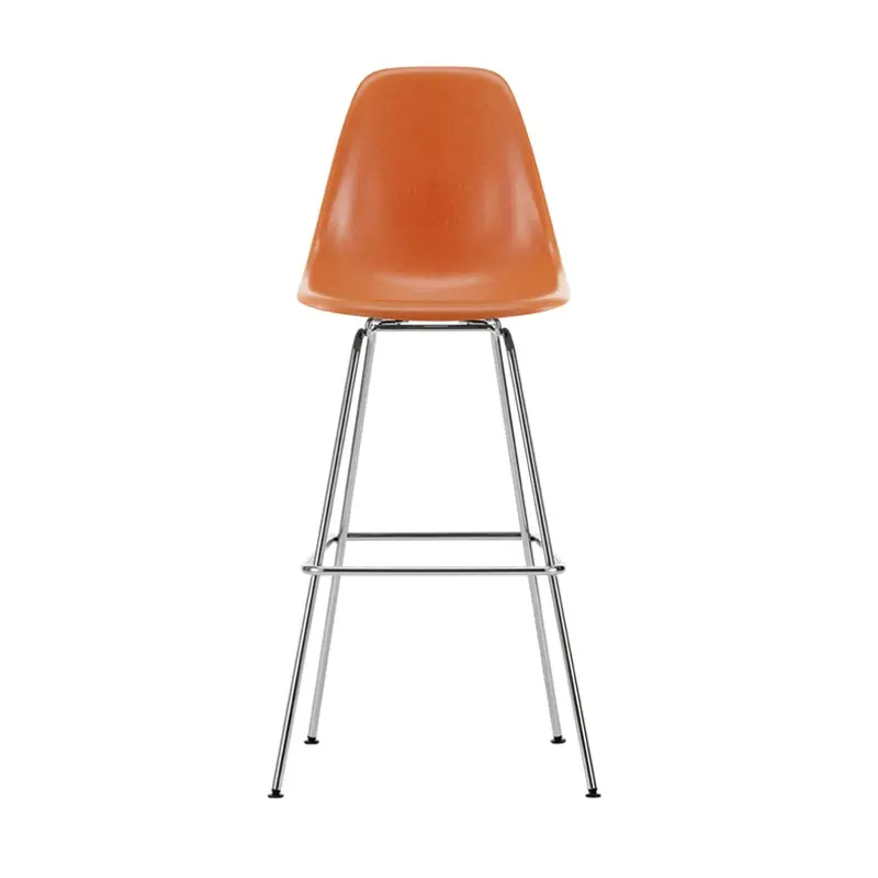 Bar Stool EAMES FIBERGLASS STOOL High Red orange EamesVITRA Bon Marché