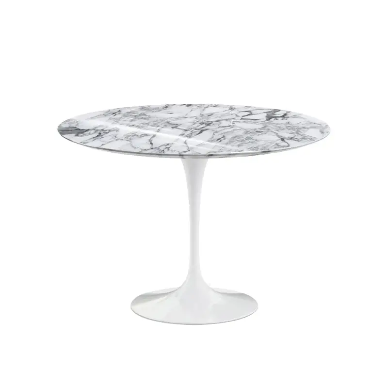 Dining Table SAARINEN Marble Ø 107 High-gloss Arabescato marbleKNOLL Nouvelle Collection