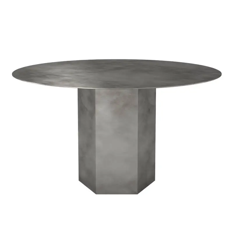 Dining Table EPIC STEEL Ø 130 Misty greyGUBI Commander Maintenant