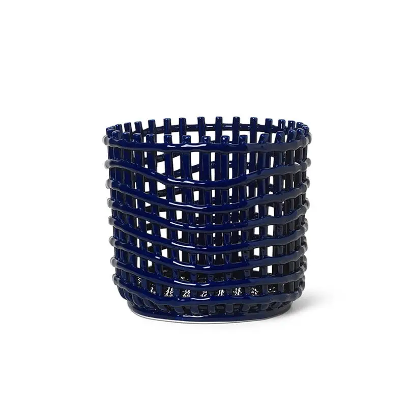 Small Storage Solution CERAMIC large basket BlueFERM LIVING Super Prix