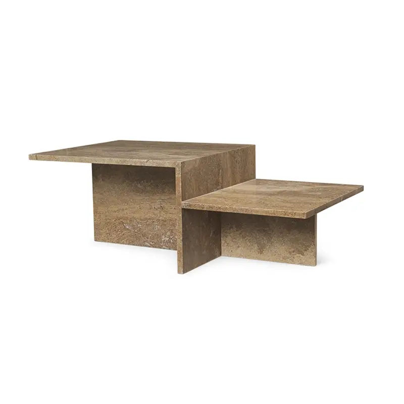 Coffee Table DISTINCT Travertine Dark brown TravertineFERM LIVING Prix Réduit