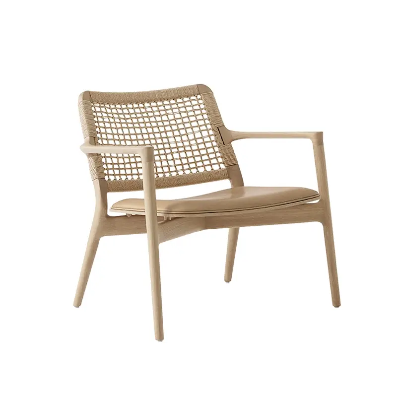 Easy chair CABIN Leather sand/ light oakVIPP Achat Immédiat