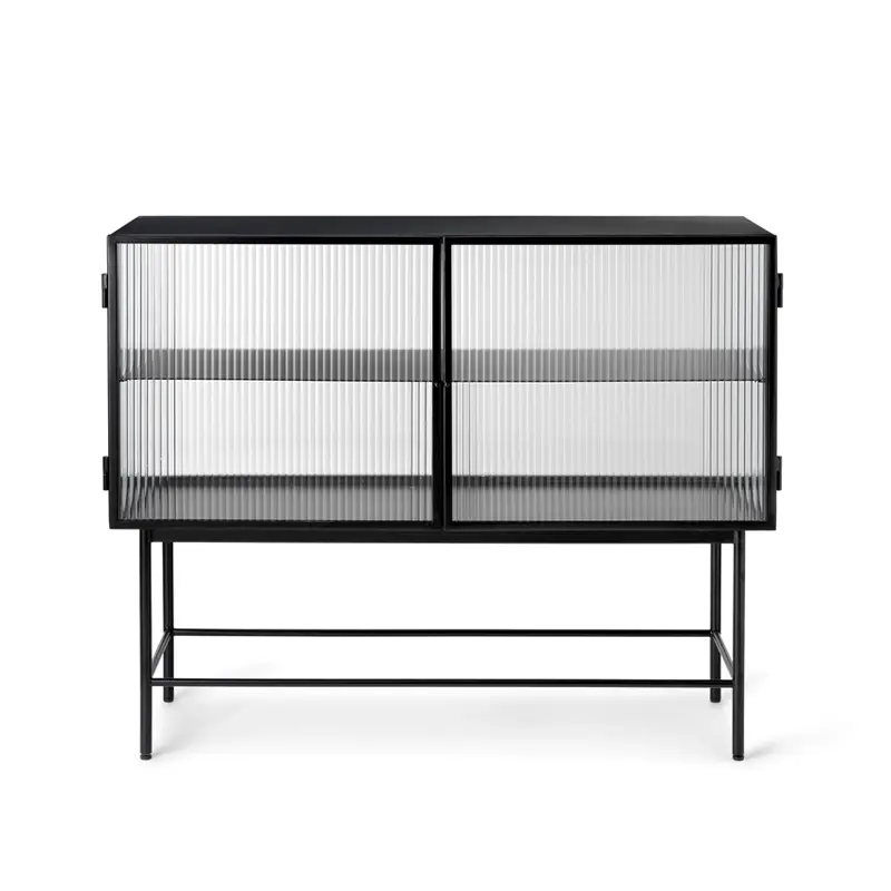 Storage Unit HAZE fluted glass sideboard BlackFERM LIVING Top Vente