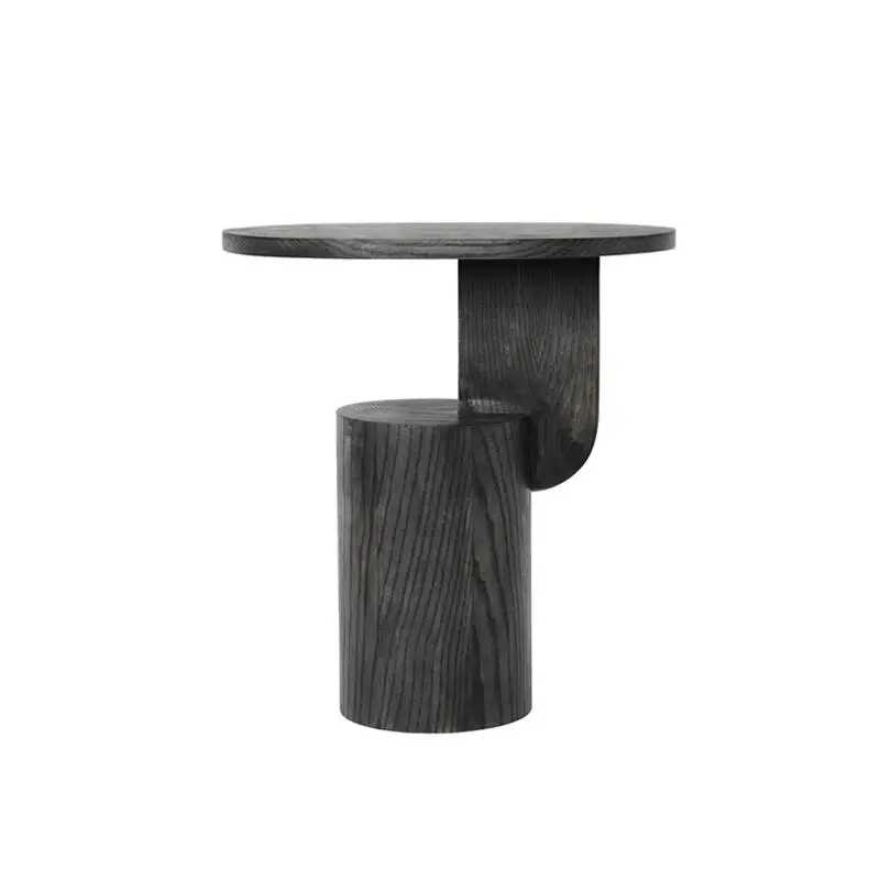 Table d'appoint guéridon INSERT Frêne teinté noirFERM LIVING Vente Flash