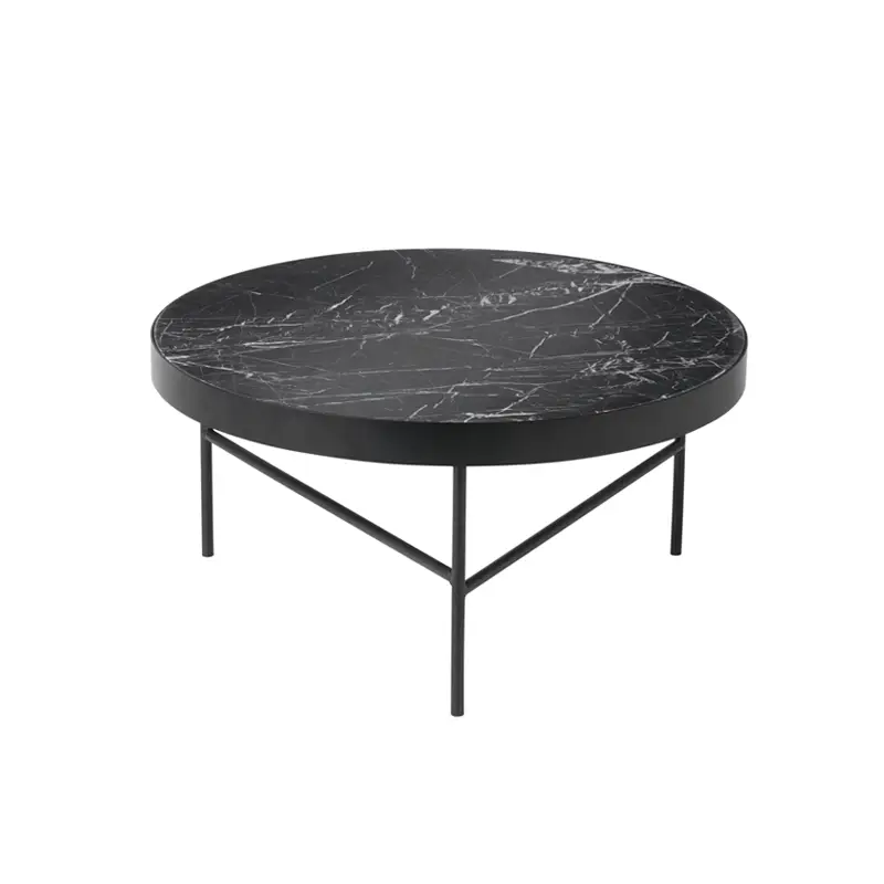 Table basse MARBLE Large Marbre Marquina noirFERM LIVING Meilleure Vente