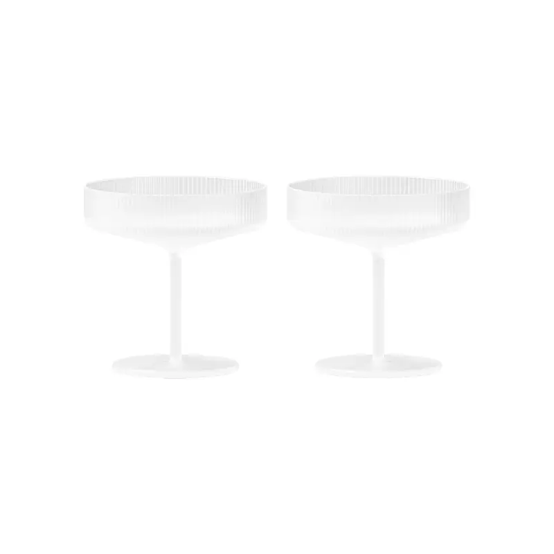 Glassware Set of 2 RIPPLE Givré champagne glassesFERM LIVING Nouvelle Collection