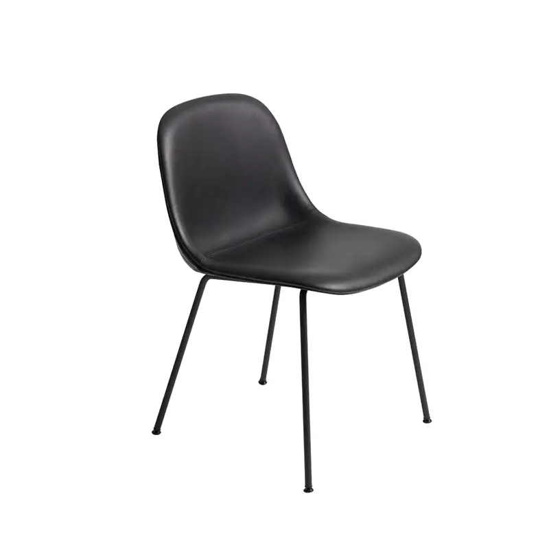Offre Spéciale Chaise FIBER CHAIR 4 pieds acier coque cuir NoirMUUTO