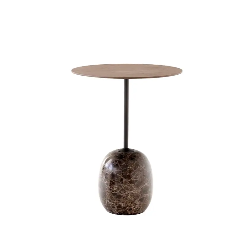 Side Table LATO LN8 Walnut & brown Emperador marbleAND TRADITION Prix Promo