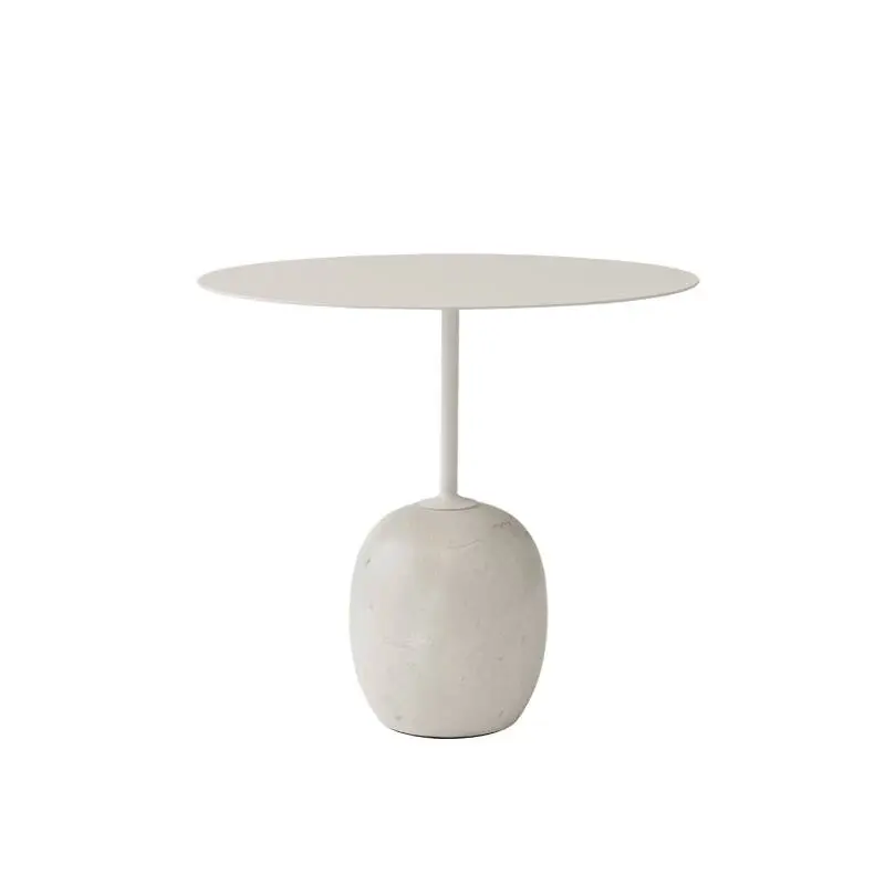 Side Table LATO LN9 White & Diva cream marbleAND TRADITION Quantité Limitée