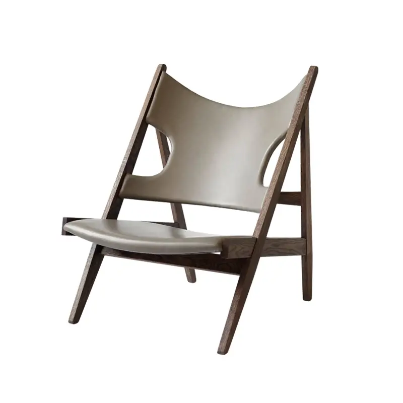 Petit Prix Easy chair KNITTING CHAIR Dakar leather 0311/ dark oakAUDO COPENHAGEN