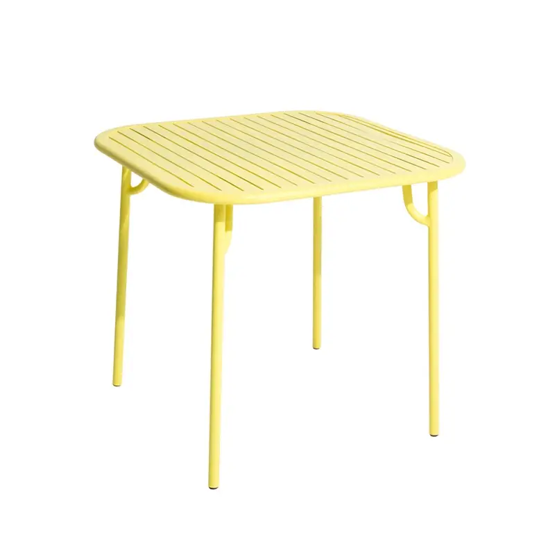 Vente Directe Table extérieure WEEK-END 85×85 JaunePETITE FRITURE