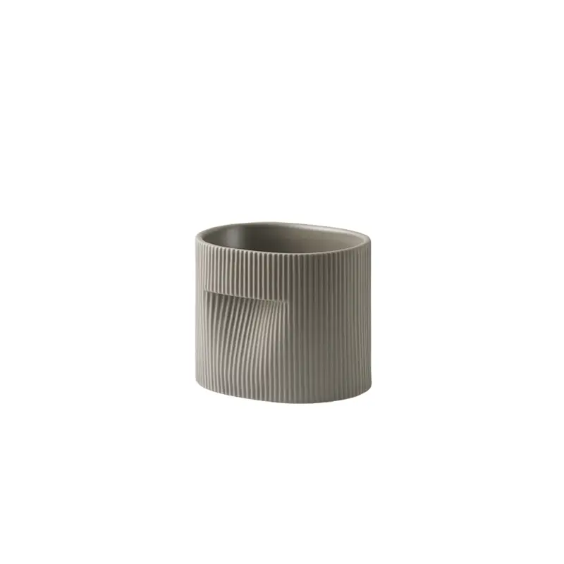 Expédié Aujourd'hui Vase Pot de fleurs RIDGE H 15 TaupeMUUTO