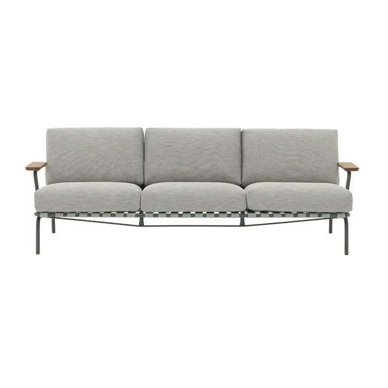 Outdoor Sofa SETTLE THREE-PLACE Ribbed Weave 2/ Dark greenMUUTO Nouvelle Collection