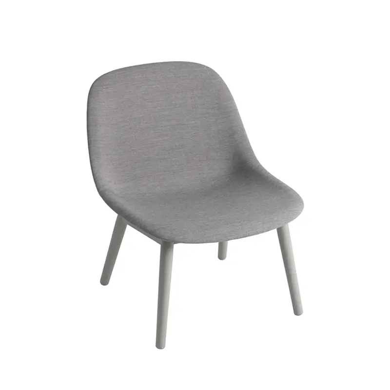 Dernier Modèle Easy chair FIBER LOUNGE Fabric shell/wooden legs Grey 133/ greyMUUTO