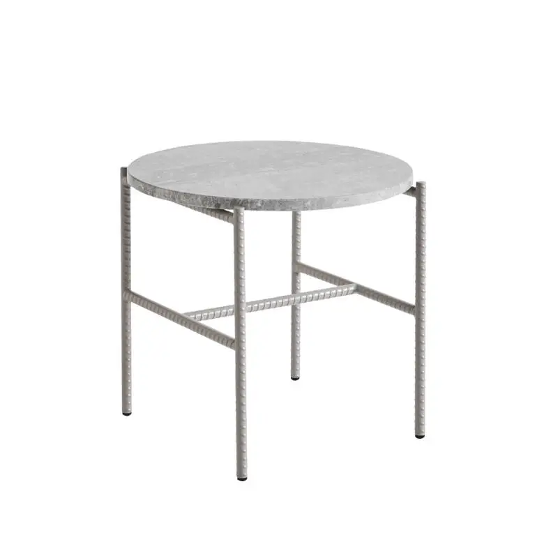 Nouvelle Collection Side Table REBAR Ø 45 marble Grey/ grey marbleHAY
