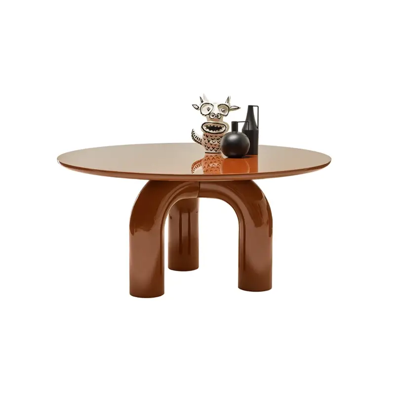 Offre Limitée Table ELEPHANTE Ronde Brun cuivré laqué brillantMOGG