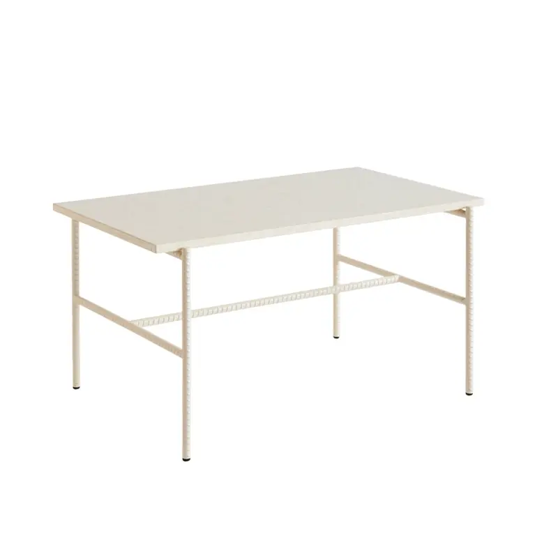 Nouveauté Table basse REBAR 80x49 Marbre beige/ albâtreHAY