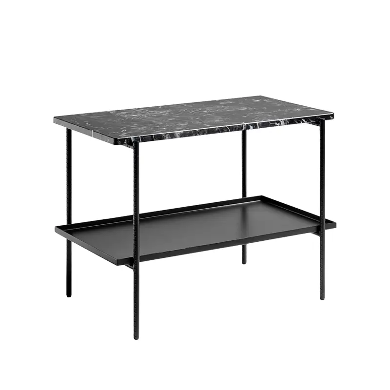 Table d'appoint guéridon REBAR 75x44 Marbre noir/ noirHAY Bon Plan