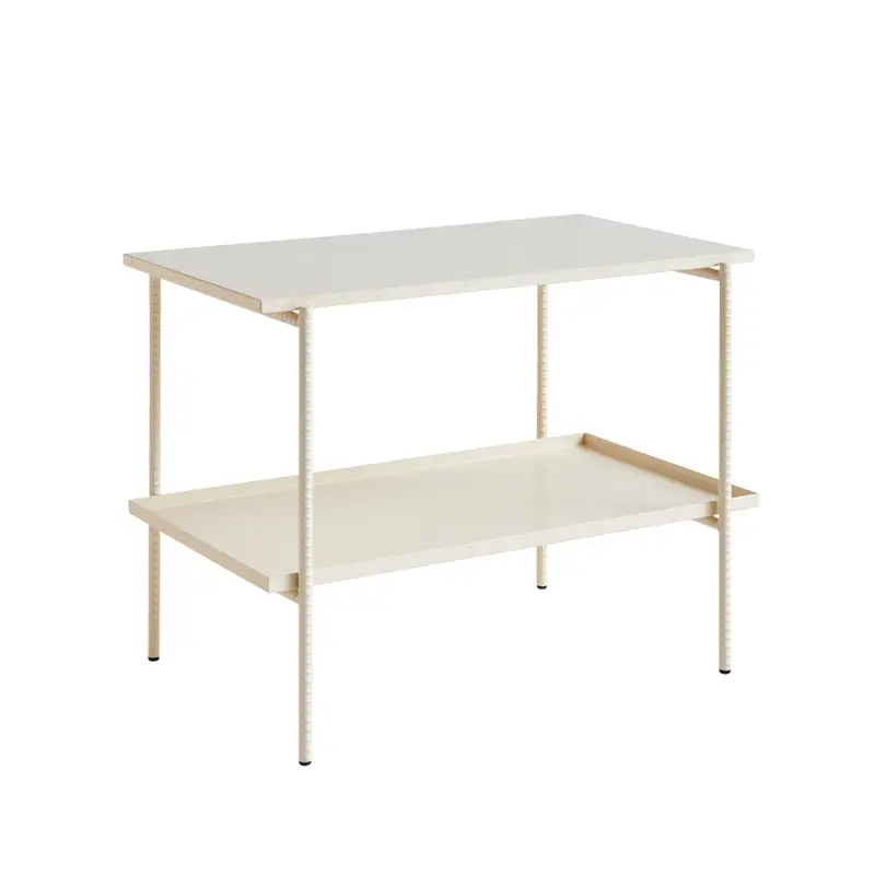 Meilleure Vente Table d'appoint guéridon REBAR 75x44 Marbre beige/ albâtreHAY