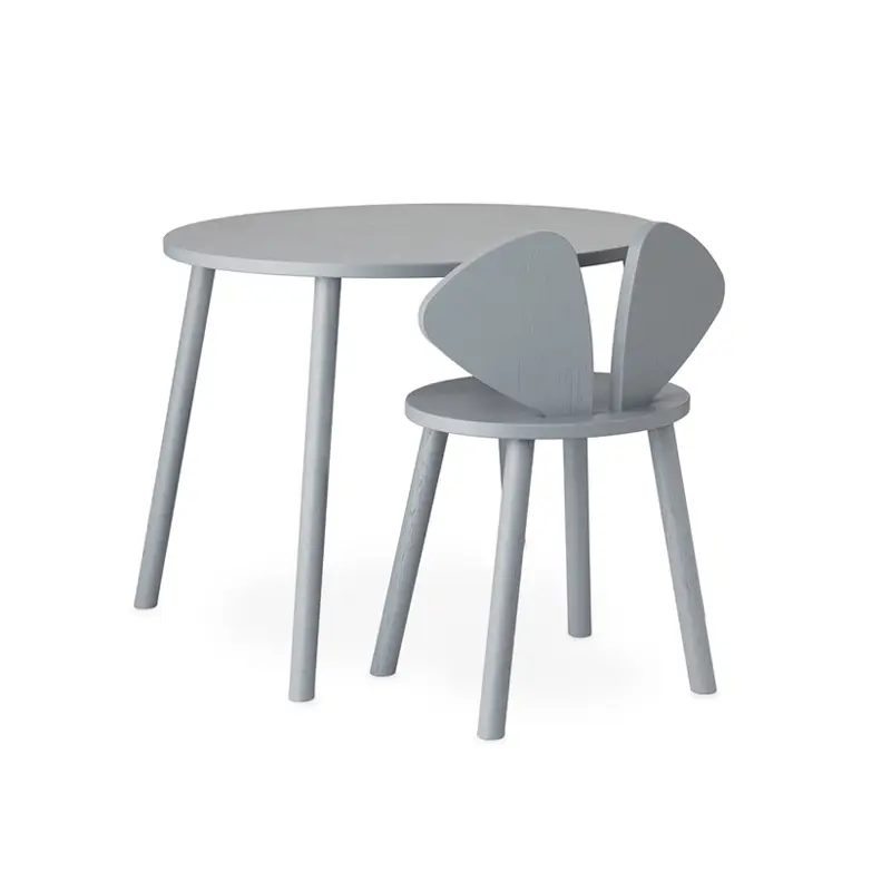 Vente Directe Table enfant Chaise et table enfant MOUSE SCHOOL SET 6 à 10 ans GrisNOFRED