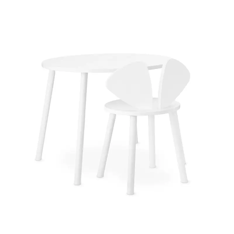 Table Children's chair and table MOUSE SCHOOL SET 6 to 10 years WhiteNOFRED Seulement Aujourd'hui