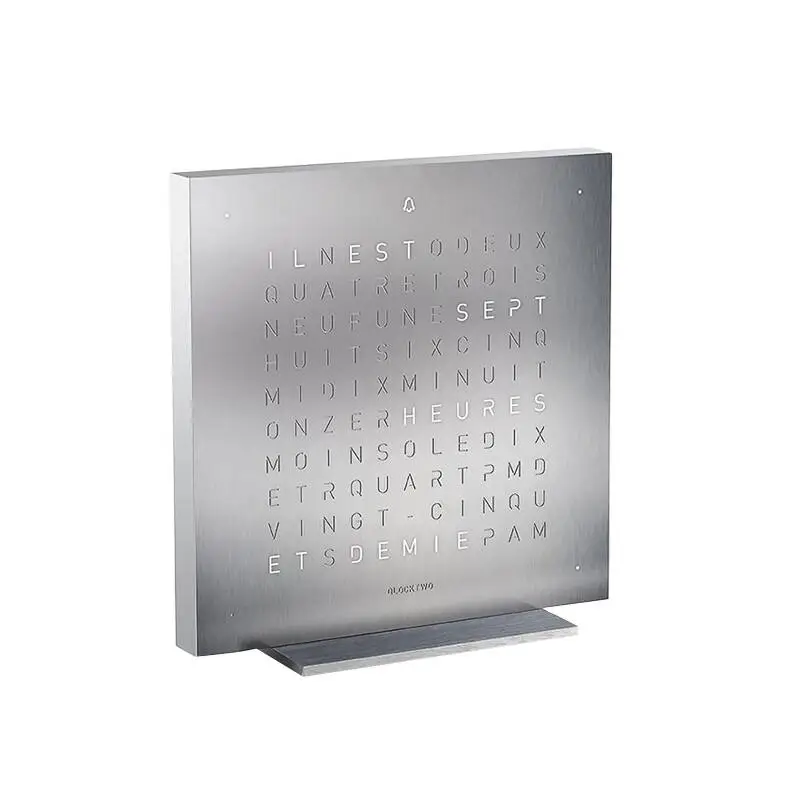 Soldes Horloge Horloge/ réveil QLOCKTWO EARTH 13,5 Stainless steelQLOCKTWO