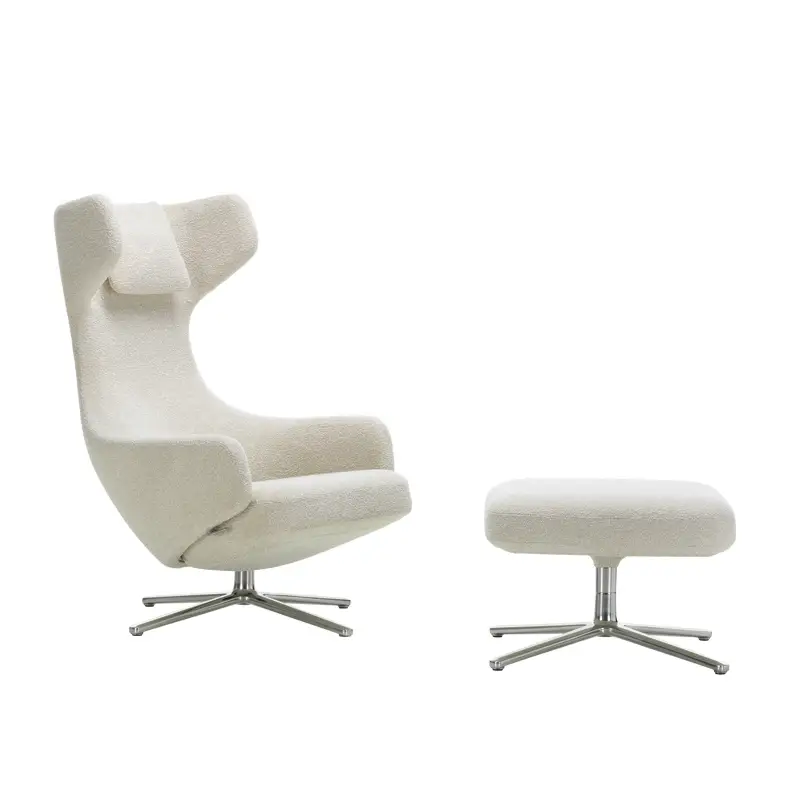 Easy chair GRAND REPOS & OTTOMAN fabric Nubia cream/pearlVITRA Seulement Aujourd'hui