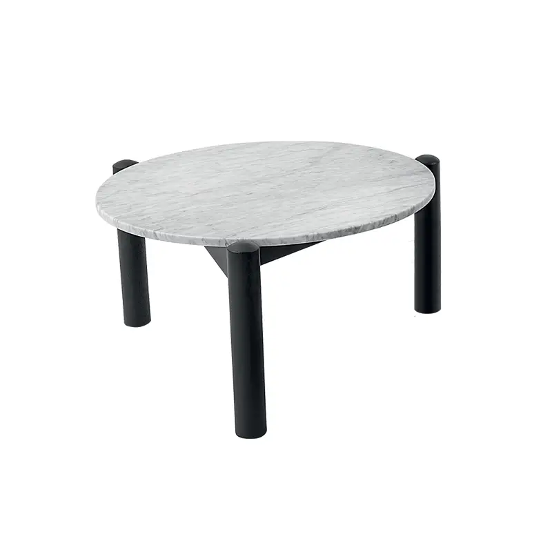 Prix Bas Coffee Table TABLE WITH INTERCHANGEABLE TRAY Ø 75 Carrara white marbleCASSINA