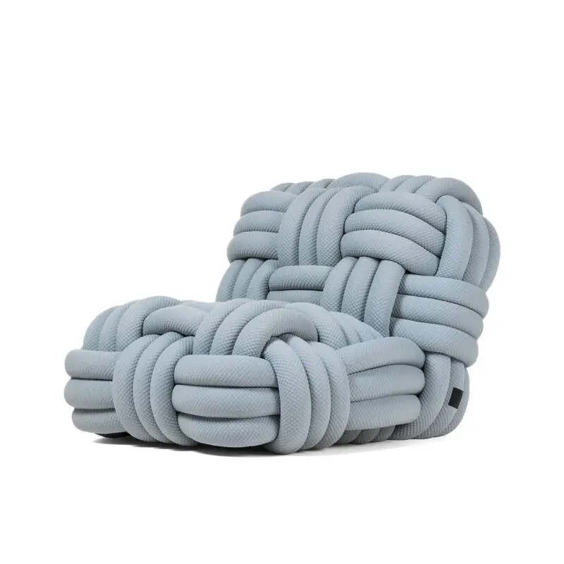 Dernier Modèle Easy chair KNITTY Light blue texturedMOOOI