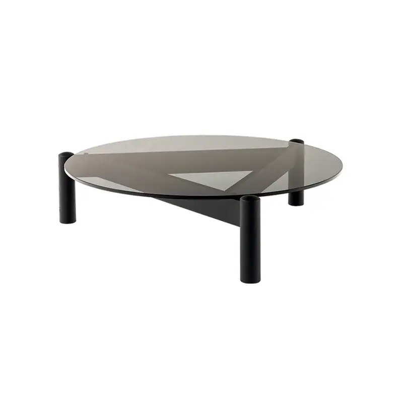 Table basse TABLE A PLATEAU INTERCHANGEABLE Ø 102 Verre fuméCASSINA Super Prix