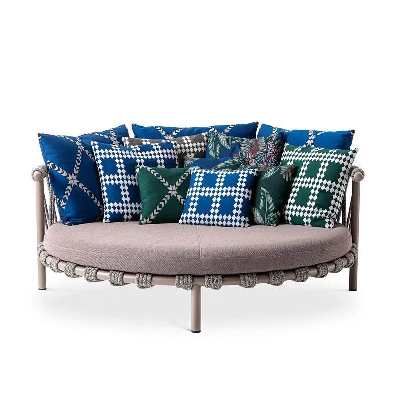 Pas Cher Canapé extérieur Love Bed TRAMPOLINE Kemi gris 363/ Favignana bleu 055CASSINA