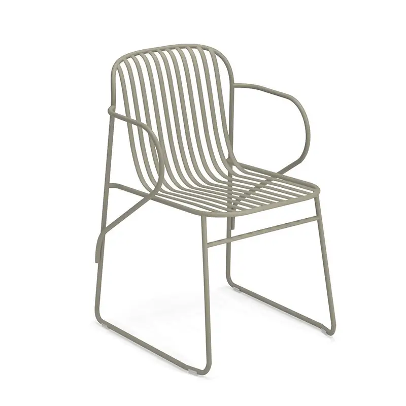 Dernière Chance Outdoor Chair and Small Lounge Chair RIVIERA with armrests Grey GreenEMU