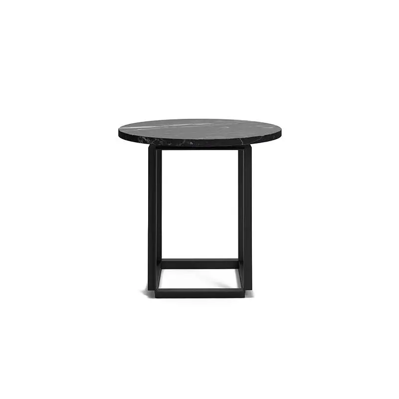 Authentique Table d&rsquo;appoint guéridon FLORENCE Ø 50 Marbre Marquina noir/ piètement noirNEW WORKS