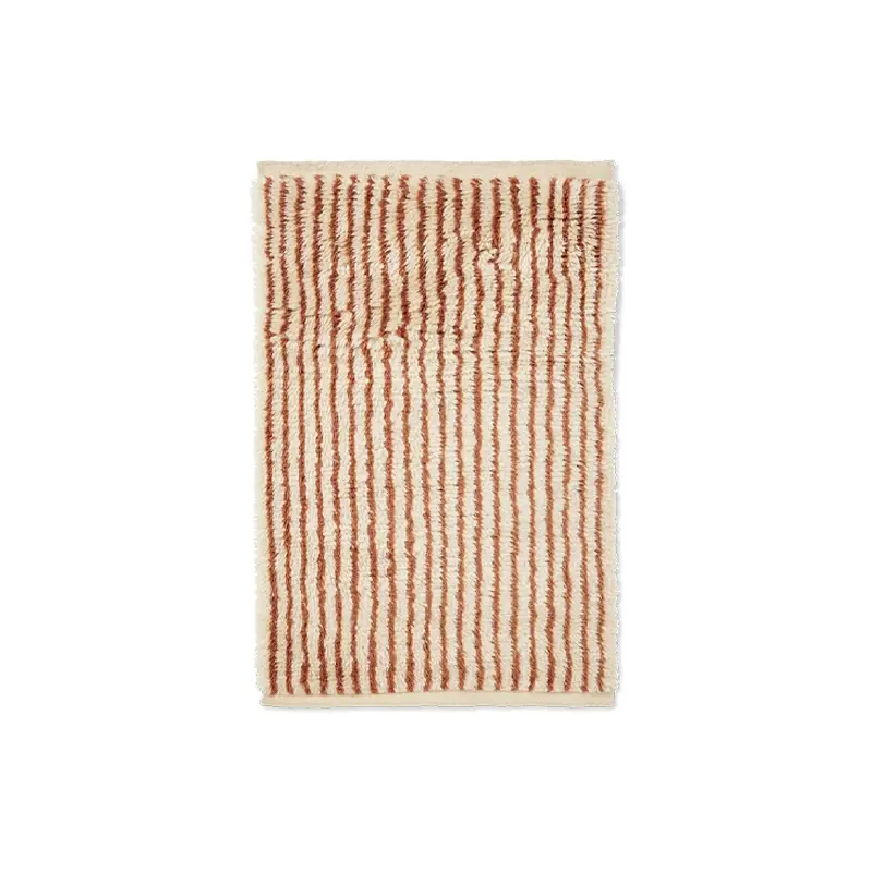 Tapis KAMI KNOTTED 80x120 Blanc cassé / Rouge marronFERM LIVING Offre Limitée