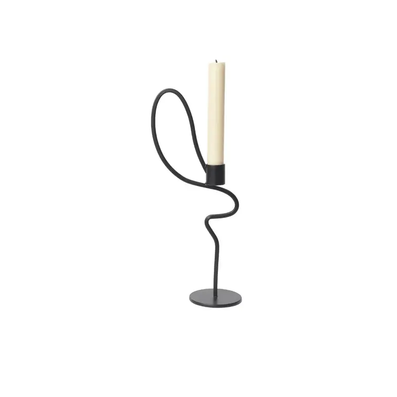 Petit Prix Candle Holder, Candlestick and Candle Candelabra VALSE H 28 BlackFERM LIVING
