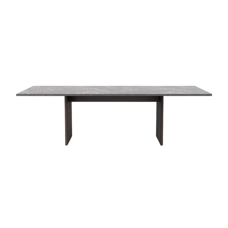 Dining Table CABIN SQUARE Grey Pietra marble / Dark oakVIPP Offre Du Jour