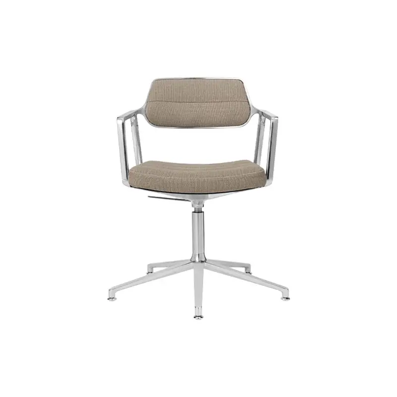 Dining Chair SWIVEL CHAIR with glides Dark sand fabric / Polished aluminiumVIPP Prix Réduit
