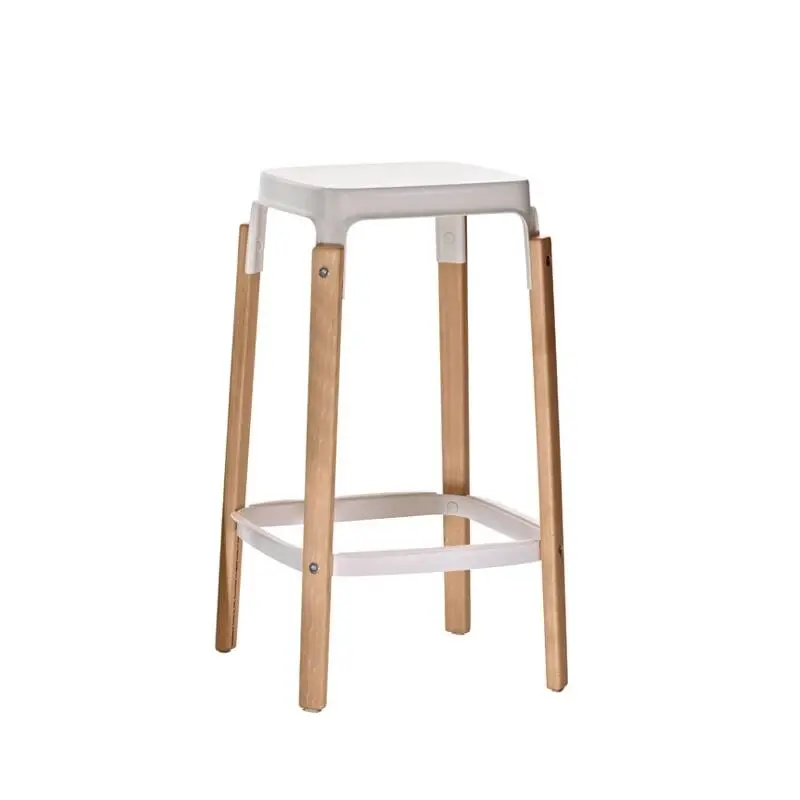 Tabouret haut STEELWOOD Blanc, boisMAGIS Populaire
