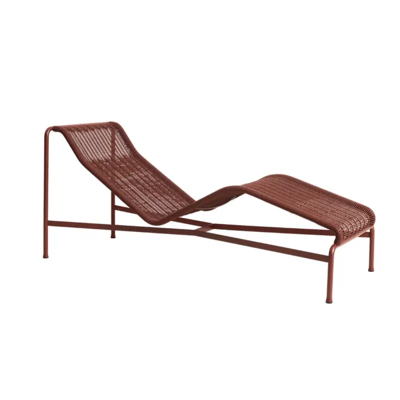Prix Réduit Bain de soleil, chaise longue et hamac Chaise Longue PALISSADE CORD Rouge FerHAY