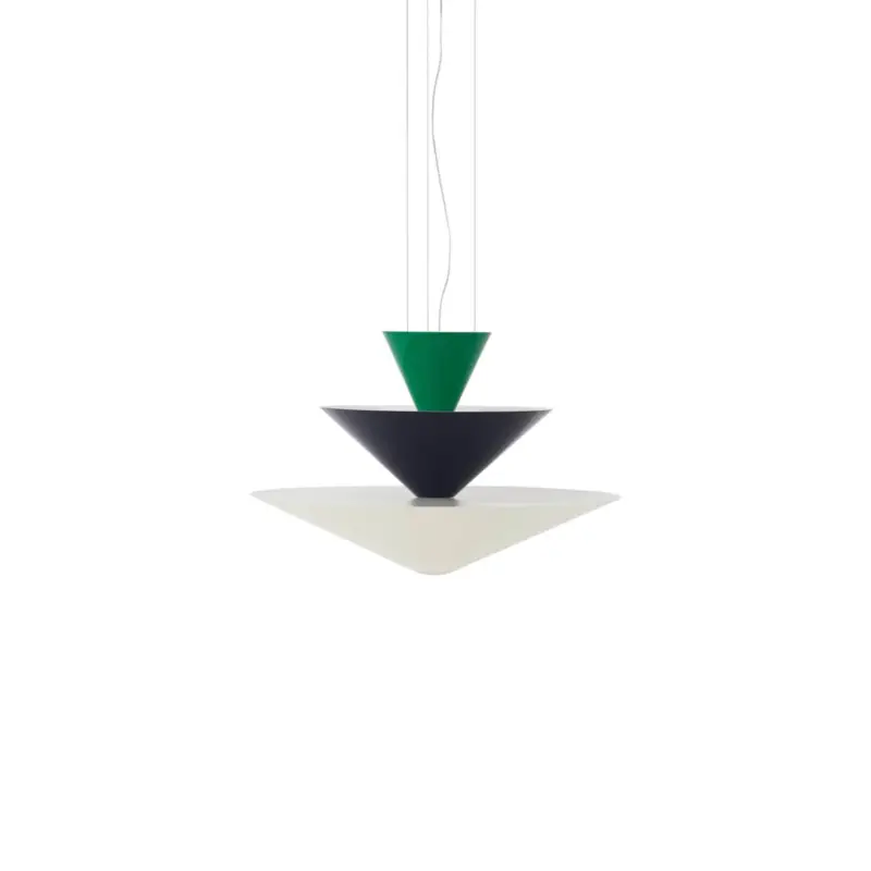 Suspension GIO LN14 Vert Signal, Bleu Profond & Blanc EcruAND TRADITION Vente Directe