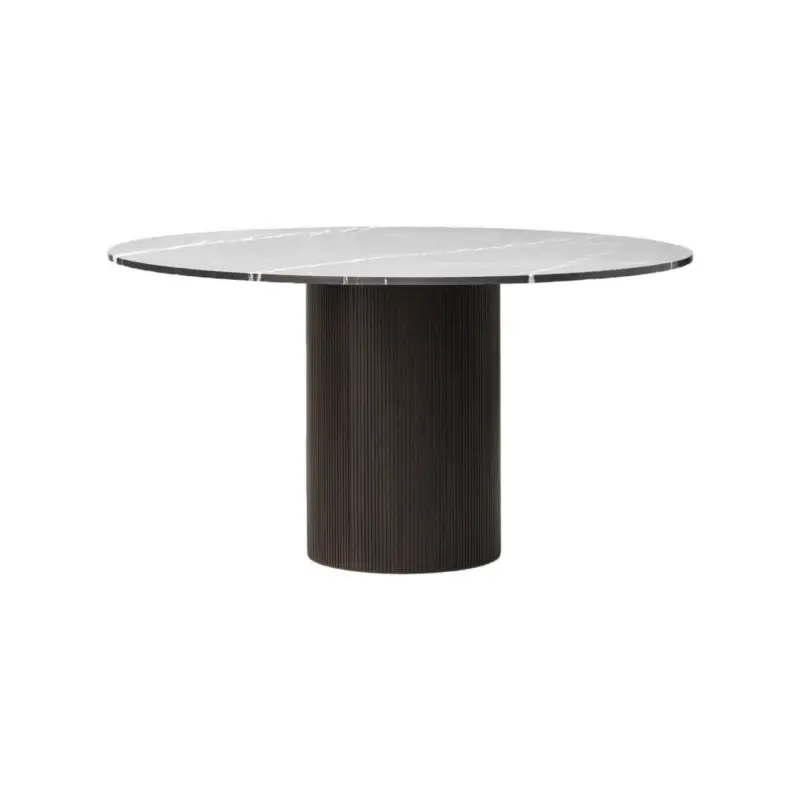 Bon Plan Table CABIN ROUND 494-495 Chêne foncé et Marbre Pietra grisVIPP