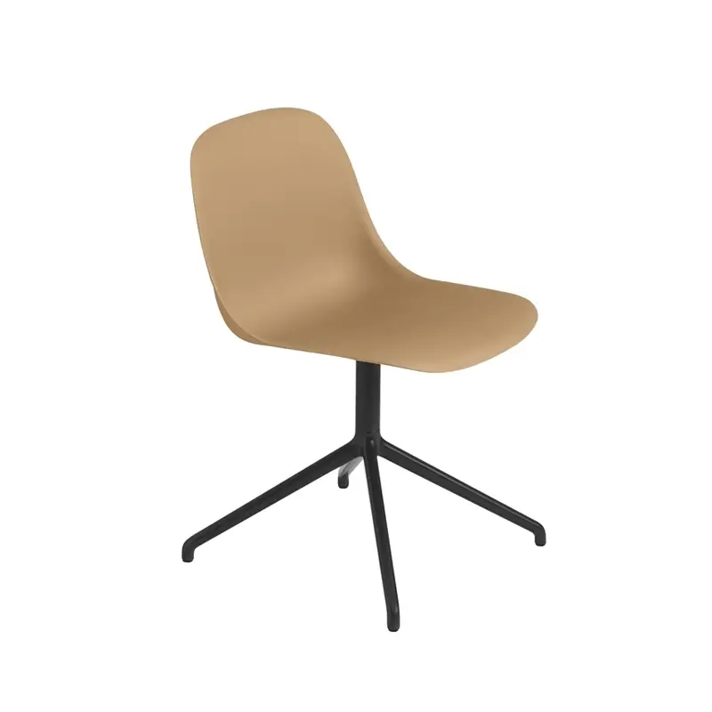Nouvel Arrivage Chaise FIBER CHAIR pied central Ocre/noirMUUTO