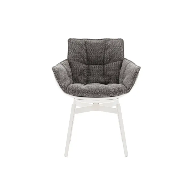 Chaise HUSK avec accoudoirs Rattier Antille marron/grisB&B ITALIA Expédié Aujourd&rsquo;hui