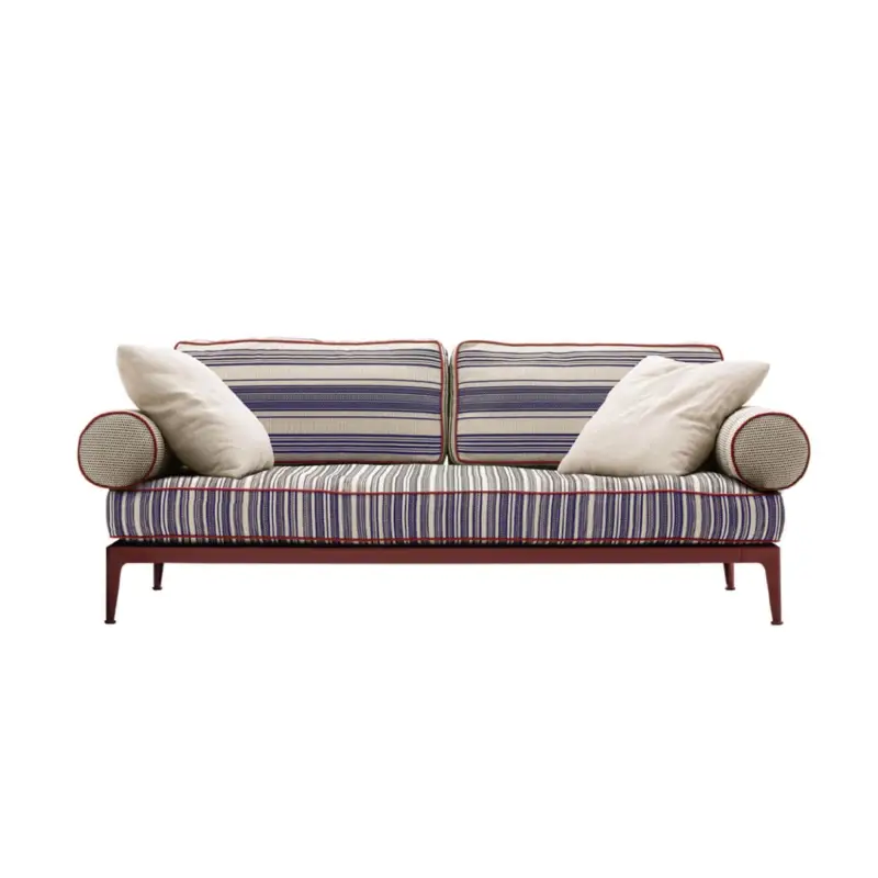 Canapé extérieur RIBES linéaire Jacquard Elisir rayures étroites bleu/cordeB&B ITALIA Certifié